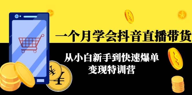 一个月学会抖音直播带货：从小白新手到快速爆单变现特训营(63节课)-搜易资源网