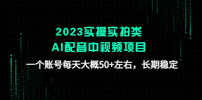 2023实操实拍类AI配音中视频项目，一个账号每天大概50+左右，长期稳定-搜易资源网