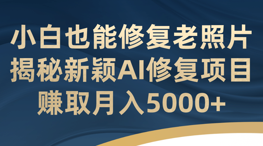 小白也能修复老照片！揭秘新颖AI修复项目，赚取月入5000+-搜易资源网