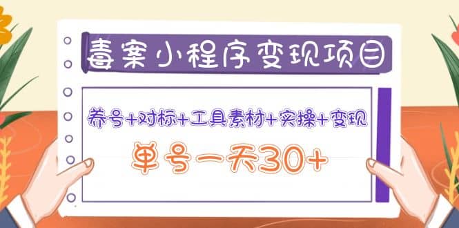 毒案小程序变现项目：养号+对标+工具素材+实操+变现-搜易资源网