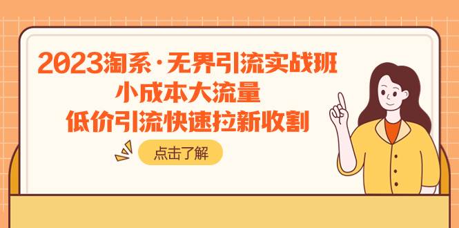 2023淘系·无界引流实战班：小成本大流量，低价引流快速拉新收割-搜易资源网