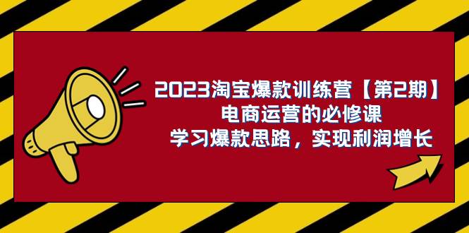 2023淘宝爆款训练营【第2期】电商运营的必修课，学习爆款思路 实现利润增长-搜易资源网
