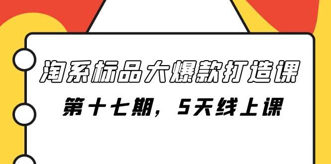 淘系标品大爆款打造课-第十七期，5天线上课-搜易资源网