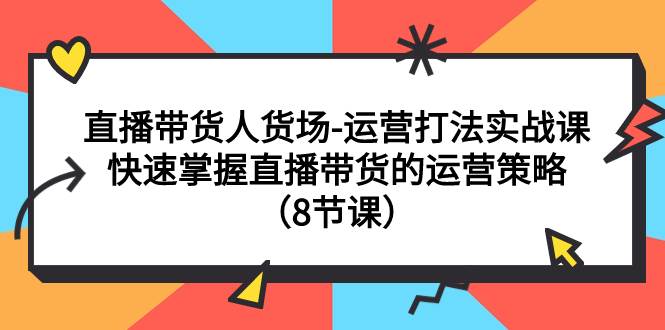 直播带货人货场-运营打法实战课：快速掌握直播带货的运营策略（8节课）-搜易资源网