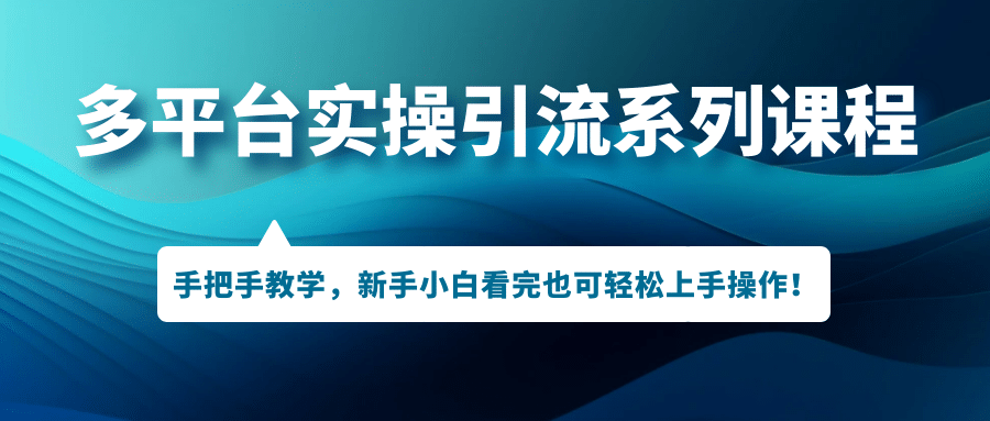 多平台实操引流系列课程，手把手教学，新手小白看完也可轻松上手引流操作-搜易资源网