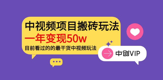 《老吴·中视频项目搬砖玩法，一年变现50w》目前看过的的最干货中视频玩法-搜易资源网