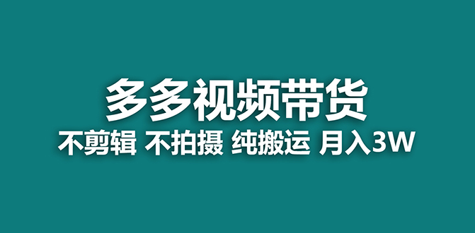 【蓝海项目】多多视频带货，纯搬运一个月搞了5w佣金，小白也能操作【揭秘】-搜易资源网