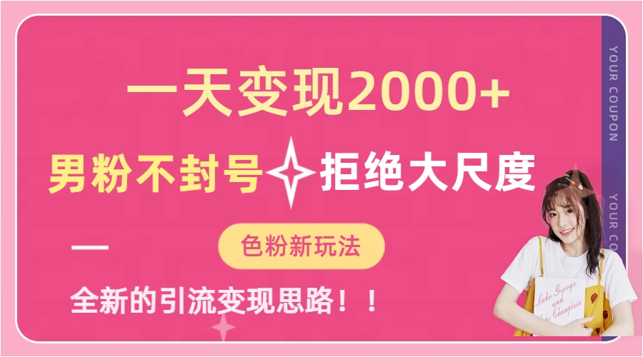 一天收款2000元，男粉不封号拒绝大尺度-色粉全新的变现方法-搜易资源网