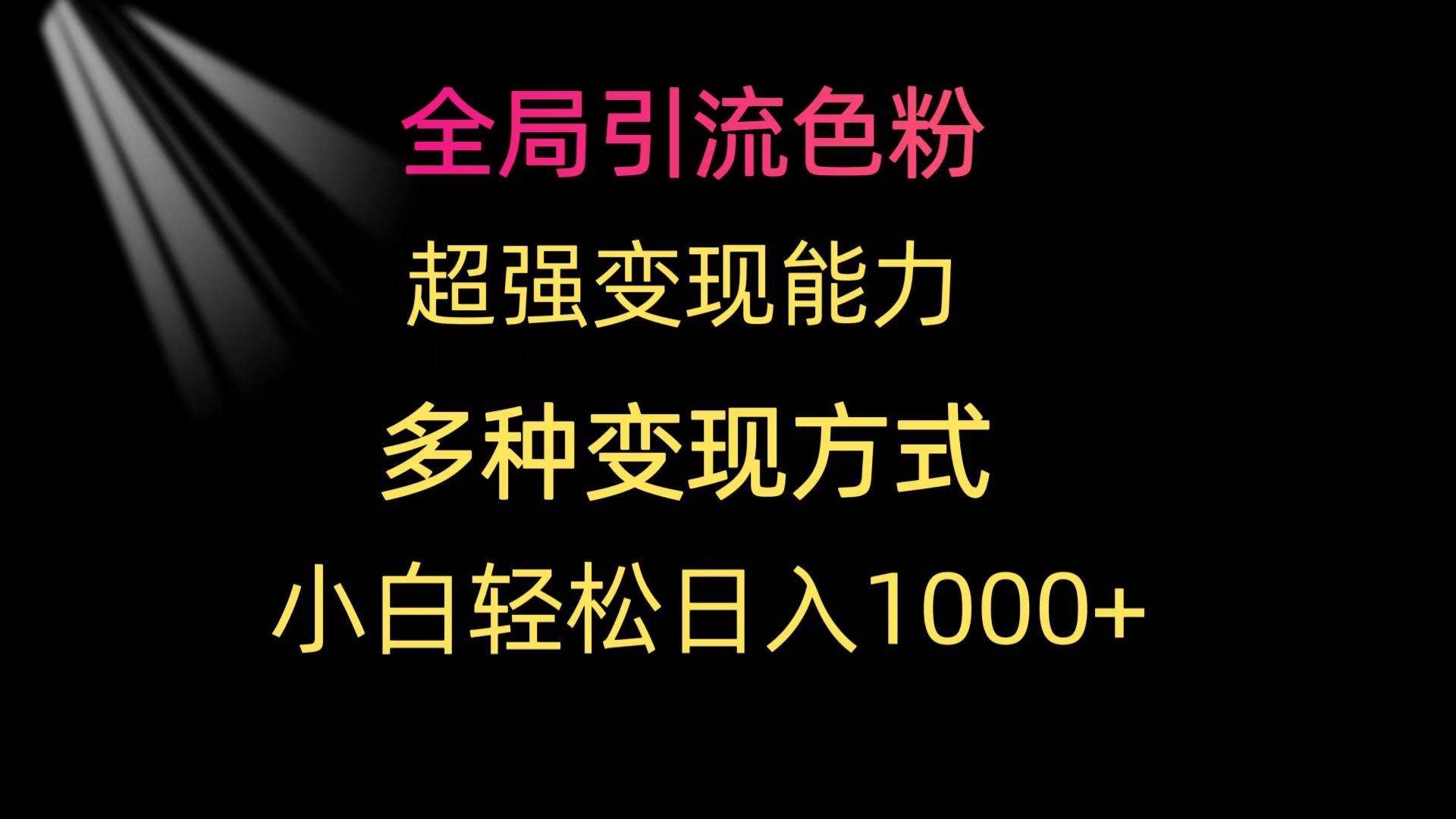 全局引流色粉 超强变现能力 多种变现方式 小白轻松日入1000+-搜易资源网