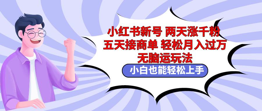 小红书新号两天涨千粉五天接商单轻松月入过万 无脑搬运玩法 小白也能轻…-搜易资源网