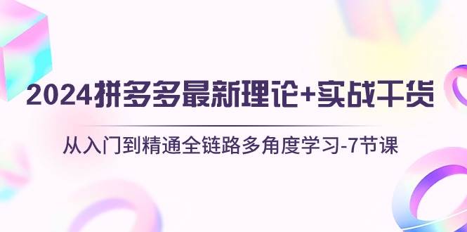 2024拼多多 最新理论+实战干货，从入门到精通全链路多角度学习-7节课-搜易资源网