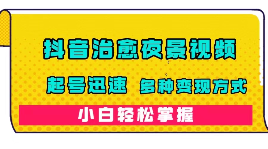 抖音治愈系夜景视频，起号迅速，多种变现方式，小白轻松掌握（附120G素材）-搜易资源网