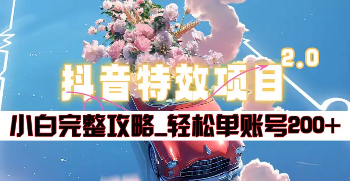 抖音特效领红包项目2.0_小白完整攻略，单账号轻松200+到手~-搜易资源网