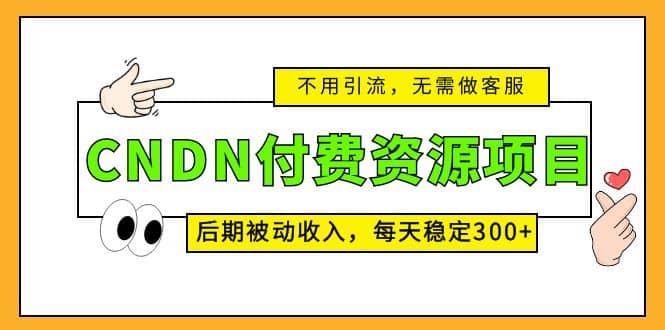 CNDN付费资源项目，不用引流，无需做客服，后期被动收入-搜易资源网