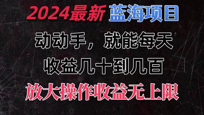 有手就行的2024全新蓝海项目，每天1小时收益几十到几百，可放大操作收…-搜易资源网