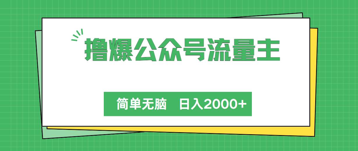 撸爆公众号流量主，简单无脑，单日变现2000+-搜易资源网