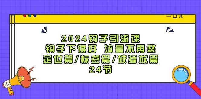 2024钩子·引流课：钩子下得好 流量不再愁，定位篇/标签篇/破播放篇/24节-搜易资源网