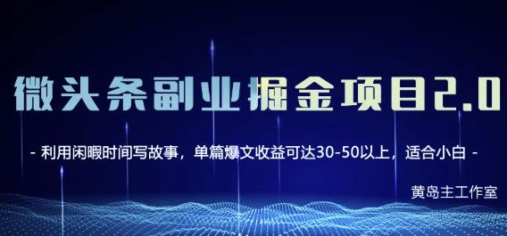 黄岛主微头条副业掘金项目第2期，单天做到50-100+收益！-搜易资源网