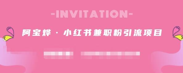 阿宝烨·小红书兼职粉引流项目，流量大，引流效果好【视频课程】-搜易资源网