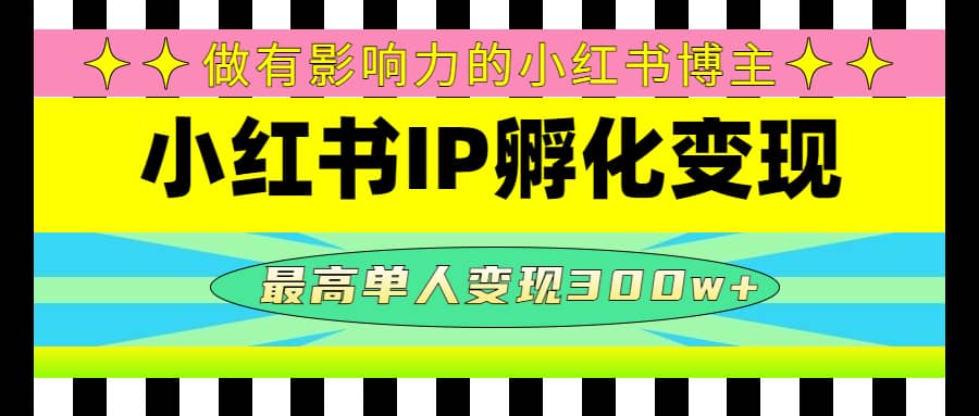 某收费培训-小红书IP孵化变现：做有影响力的小红书博主-搜易资源网