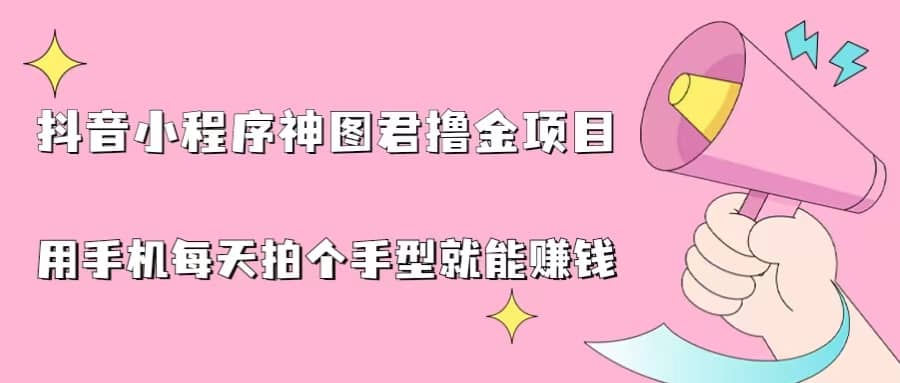 抖音小程序神图君撸金项目，用手机每天拍个手型挂载一下小程序就能赚钱-搜易资源网