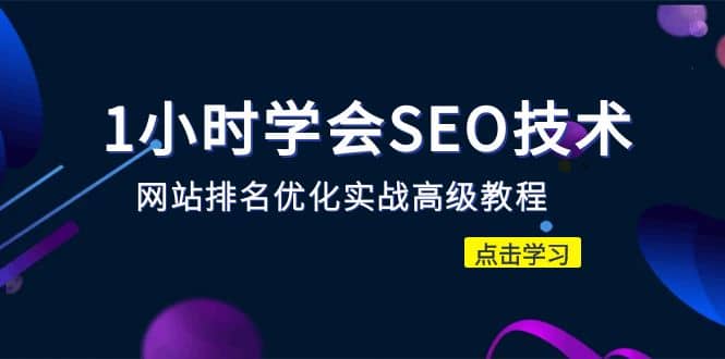 1小时学会SEO技术 网站排名优化实战高级教程-秒杀市面95%收费几千的SEO教程-搜易资源网