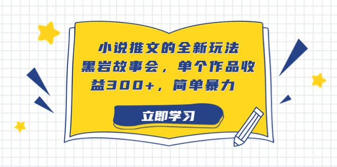 小说推文的全新玩法，黑岩故事会，单个作品收益300+，简单暴力-搜易资源网