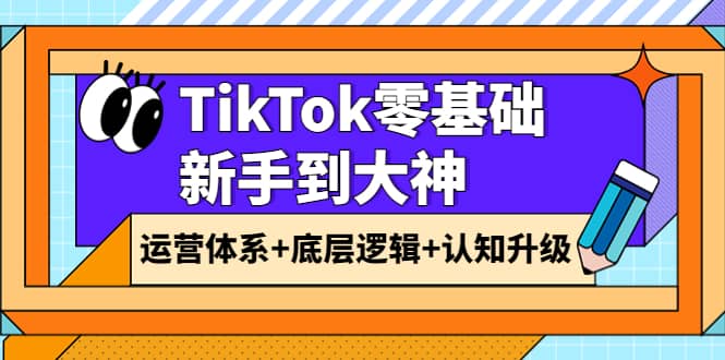TikTok零基础新手到大神：运营体系+底层逻辑+认知升级（9节系列课）-搜易资源网