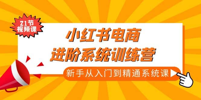小红书电商进阶系统训练营：新手从入门到精通系统课（21节视频课）-搜易资源网