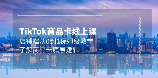Tk商品卡线上课，店铺端从0到1保姆级教学，了解商品卡底层逻辑（20节）-搜易资源网