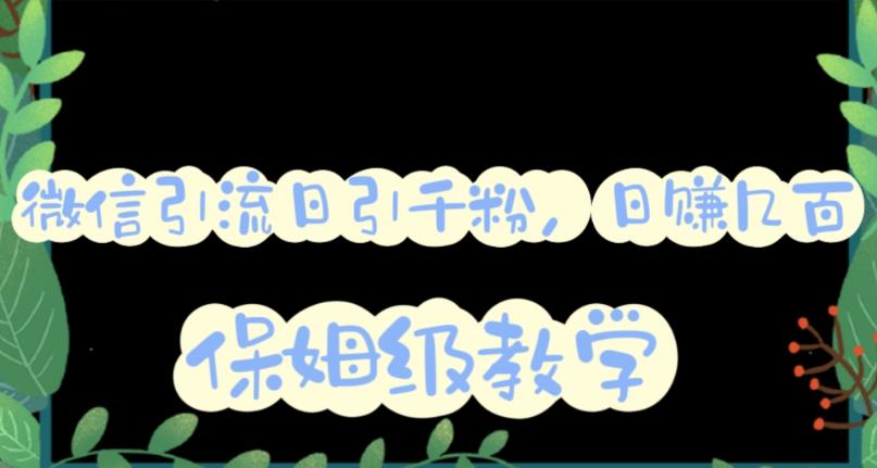 微信互推圈半自动引流方案，矩阵操作日引千人思路【详细视频教程】-搜易资源网