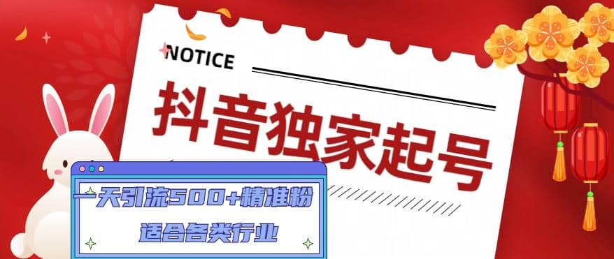 抖音独家起号，适合各类行业（9节视频课）-搜易资源网