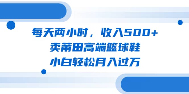 每天两小时，收入500+，卖莆田高端篮球鞋，小白轻松月入过万（教程+素材）-搜易资源网