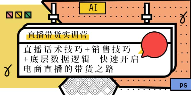 直播带货实训营：话术技巧+销售技巧+底层数据逻辑 快速开启直播带货之路-搜易资源网