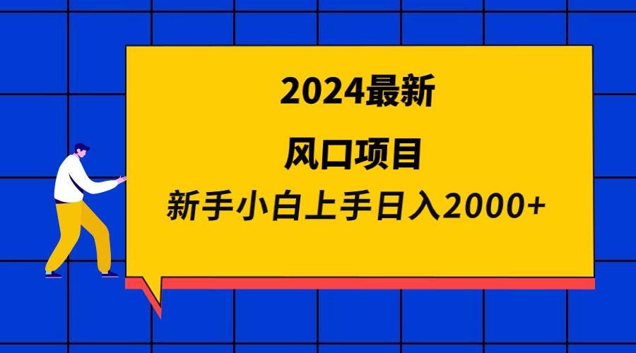 2024最新风口项目 新手小白日入2000+-搜易资源网