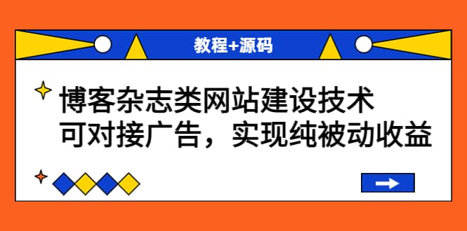 博客杂志类网站建设技术，可对接广告，实现纯被动收益（教程+源码）-搜易资源网