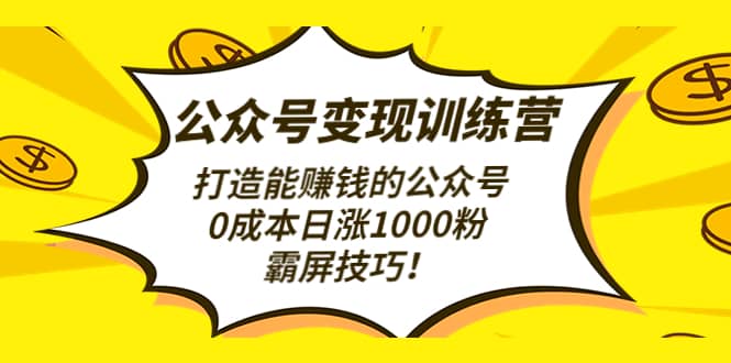 公众号变现训练营（第3期）-搜易资源网