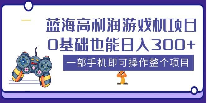 蓝海高利润游戏机项目，0基础也能日入300+。一部手机即可操作整个项目-搜易资源网