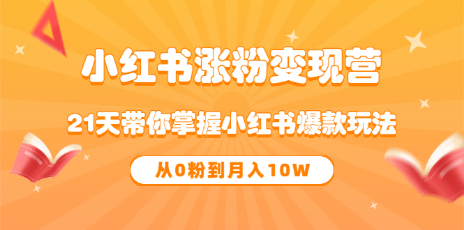 《小红书涨粉变现营》21天带你掌握小红书爆款玩法 从0粉到月入10W-搜易资源网