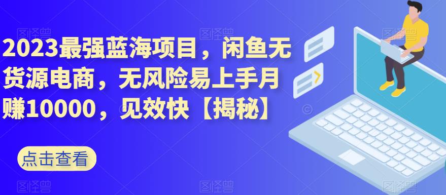 2023最强蓝海项目，闲鱼无货源电商，无风险易上手月赚10000，见效快【揭秘】-搜易资源网