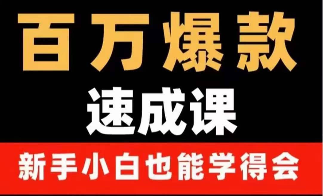百万爆款速成课：用数据思维做爆款，小白也能从0-1打造百万播放视频-搜易资源网