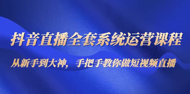 抖音直播全套系统运营课程：从新手到大神，手把手教你做直播短视频-搜易资源网
