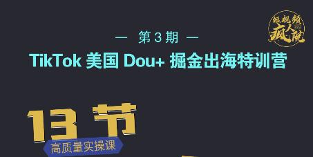 TikTok美国Dou+掘金出海特训营，美国dou+成功投放95%-搜易资源网