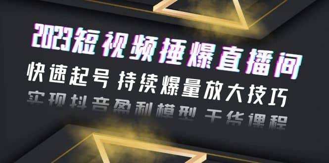 2023短视频捶爆直播间：快速起号 持续爆量放大技巧 实现抖音盈利模型 干货-搜易资源网
