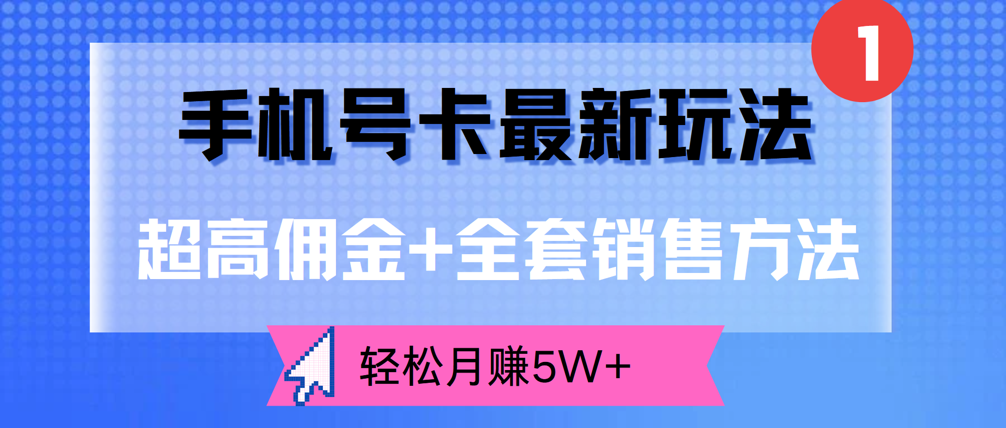 超高佣金+全套销售方法，手机号卡最新玩法，轻松月赚5W+-搜易资源网