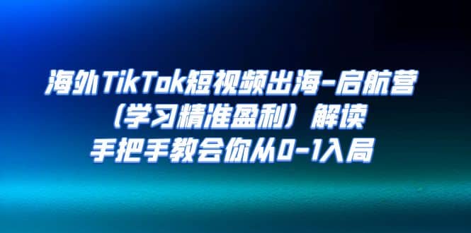 海外TikTok短视频出海-启航营（学习精准盈利）解读，手把手教会你从0-1入局-搜易资源网