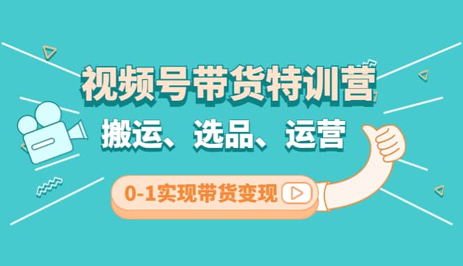 视频号带货特训营(第3期)：搬运、选品、运营、0-1实现带货变现-搜易资源网