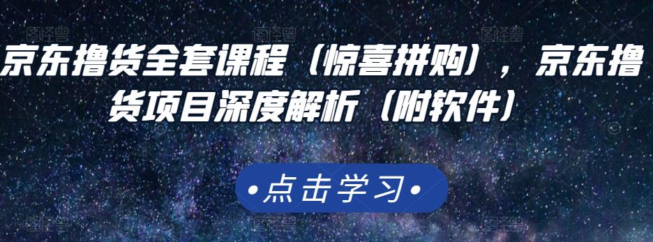 京东撸货全套课程（惊喜拼购），京东撸货项目深度解析（附软件）-搜易资源网