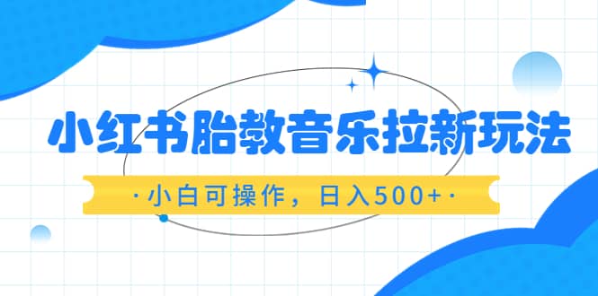 小红书胎教音乐拉新玩法，小白可操作，日入500+（资料已打包）-搜易资源网