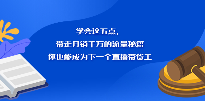 学会这五点，带走月销千万的流量秘籍，你也能成为下一个直播带货王-搜易资源网